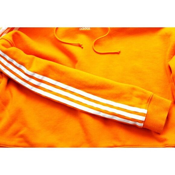 Adidas ORIGINALS 3-Stripes Adicolor Short Pullover Hoodie in Orange - Size Small - Picture 11 of 11